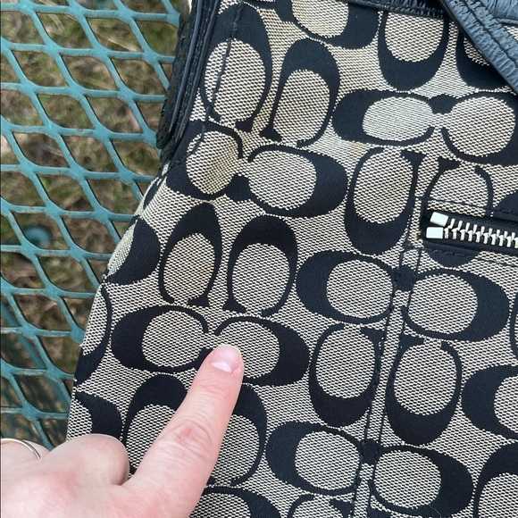 Coach Signature Monogram Shoulder Bag in Black & White Y2K - Picture 8 of 9